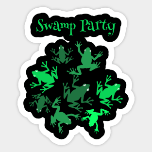 Frogs Swamp Party Green Sticker